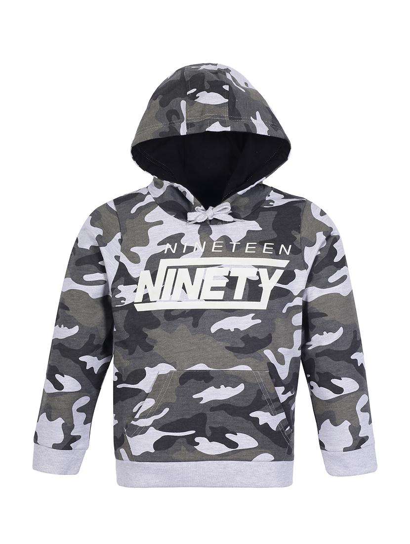 boys printed long sleeve hooded sweatshirt - 22070387 - Zoom Image - 0