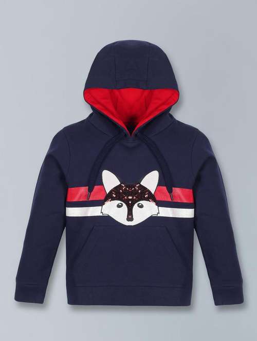 boys printed long sleeve hooded sweatshirt - 22070391 -  Standard Image - 0