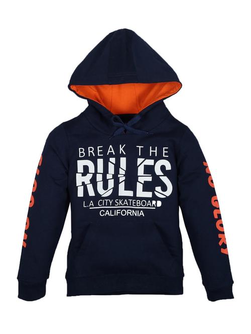 boys printed long sleeve hooded sweatshirt - 22070407 - Standard Image - 0