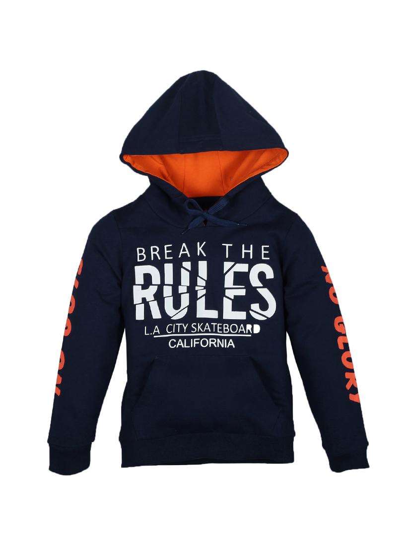 boys printed long sleeve hooded sweatshirt