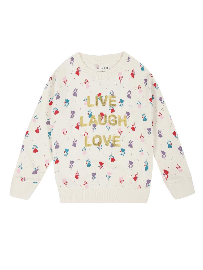 girls printed long sleeve sweatshirt