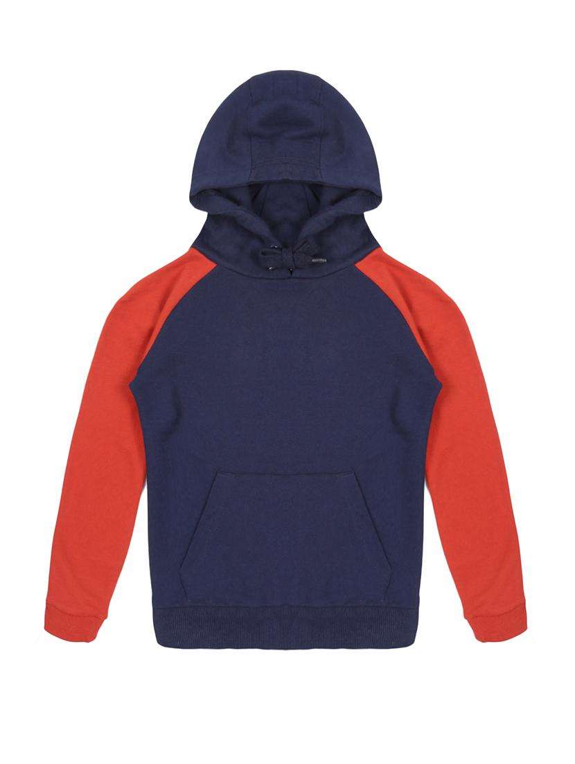 boys color blocked long sleeve hooded sweatshirt