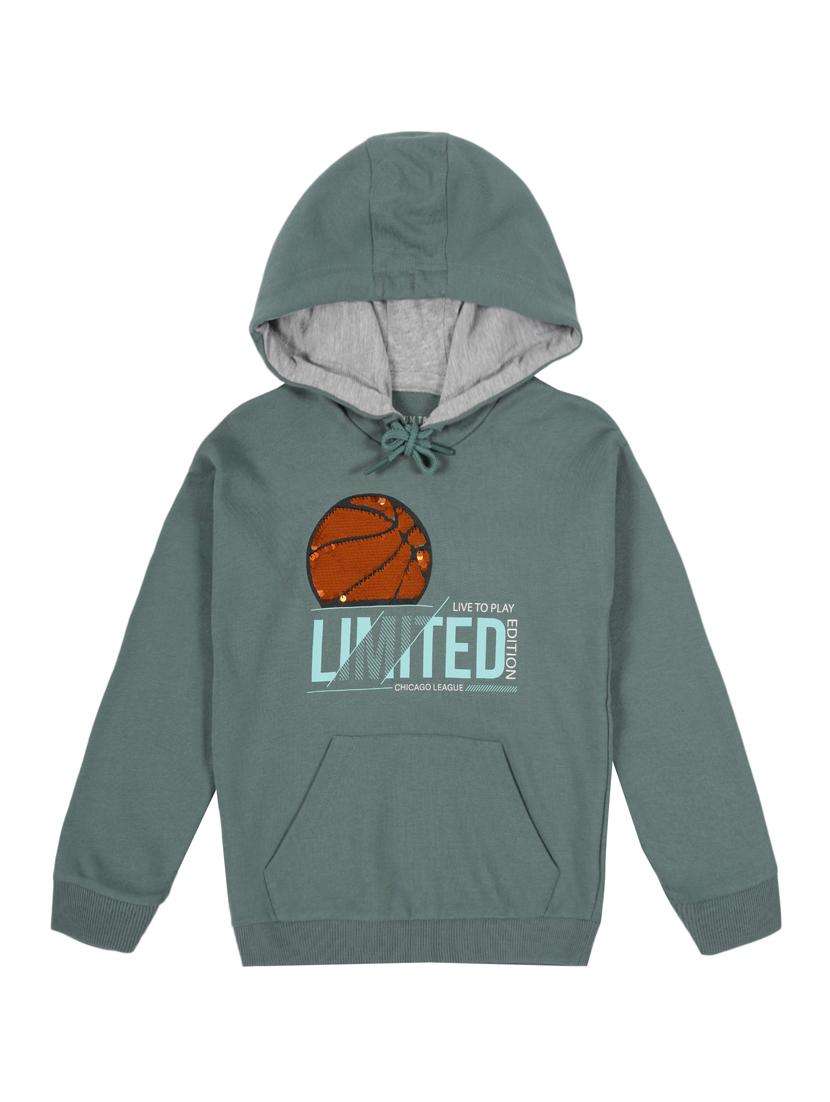 boys printed long sleeve hooded sweatshirt