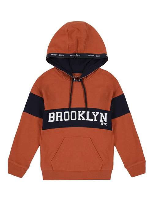 boys printed long sleeve hooded sweatshirt - 22070474 - Standard Image - 0