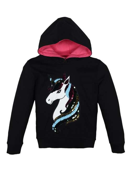 girls sequined long sleeve hooded sweatshirt - 22070480 - Standard Image - 0