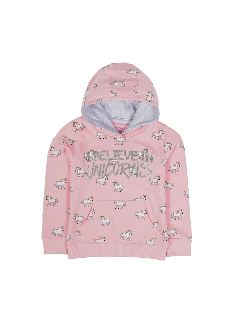 girls printed long sleeve sweatshirt - 22070514 - Zoom Image - 0
