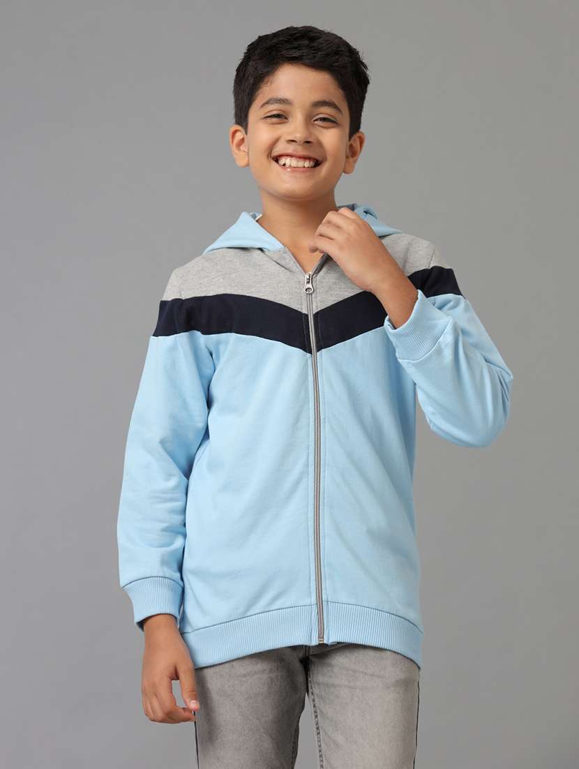 boys color blocked long sleeve hooded quilted jacket  - 22070633 -  Zoom Image - 0