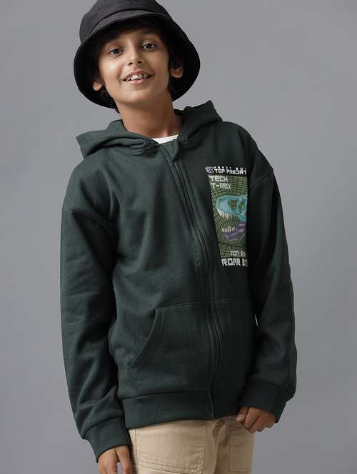 boys printed long sleeve hooded jacket - 22070634 -  Standard Image - 0