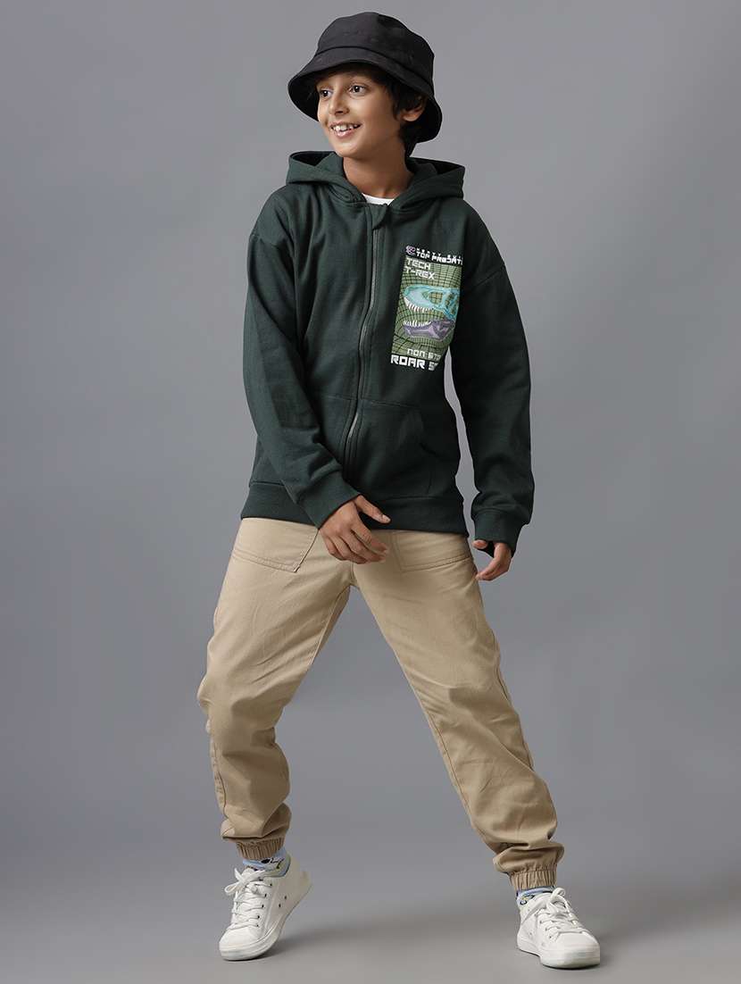 boys printed long sleeve hooded jacket - 22070634 -  Standard Image - 3