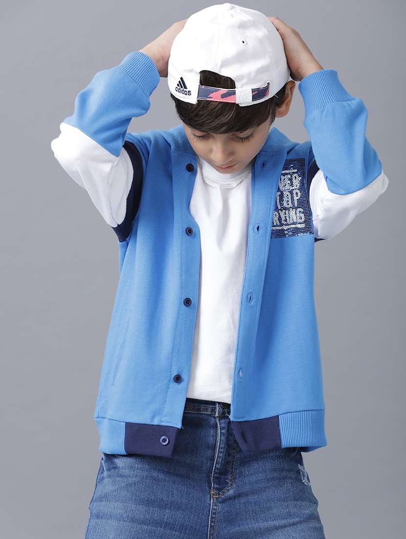 boys color blocked long sleeve hooded jacket - 22070635 -  Zoom Image - 0
