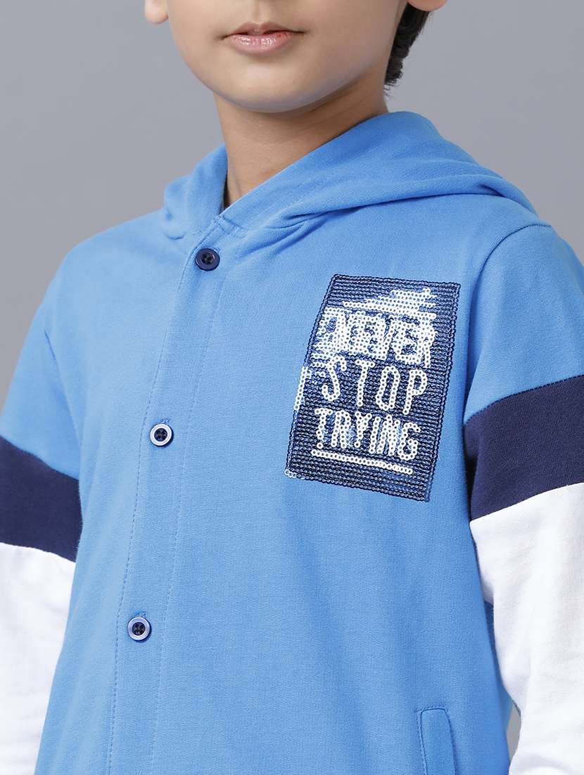 boys color blocked long sleeve hooded jacket - 22070635 -  Standard Image - 5