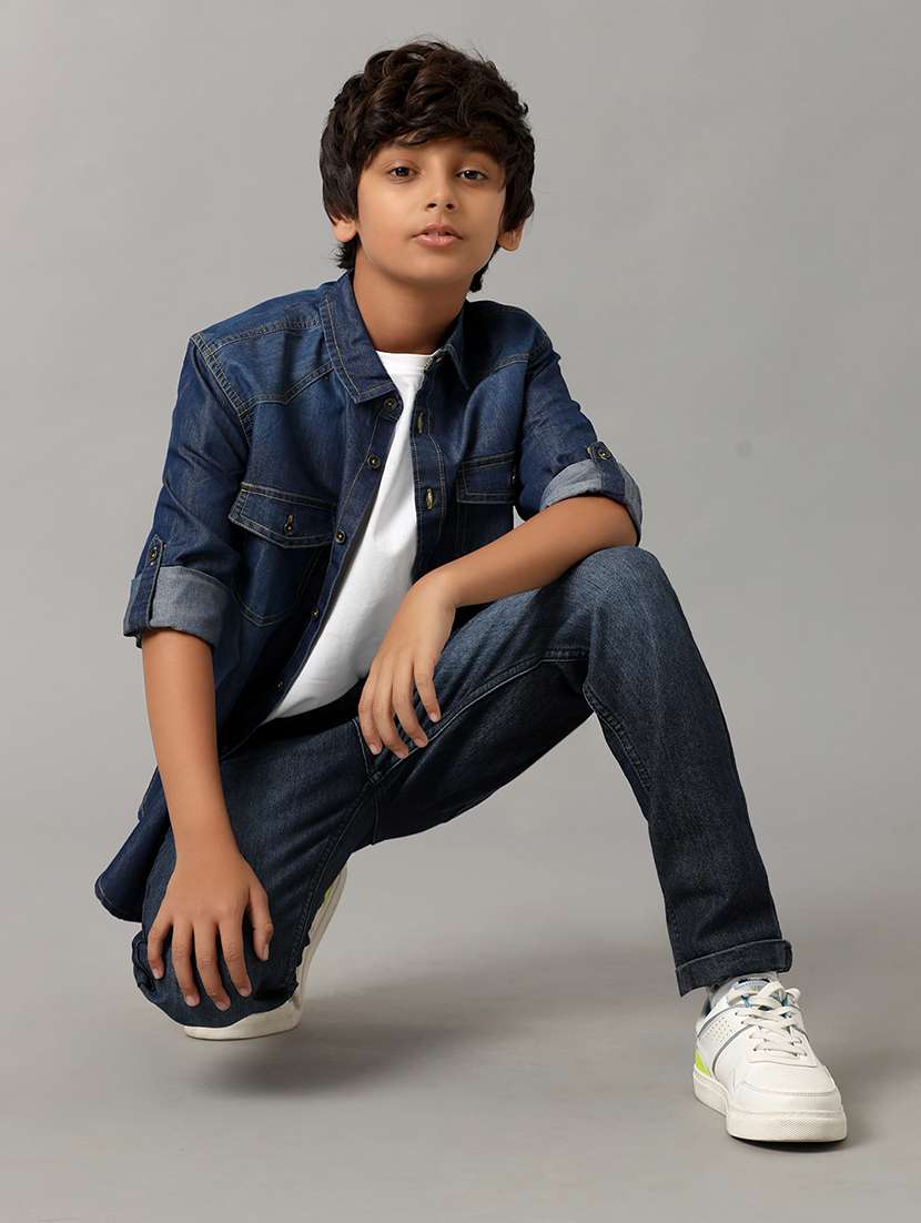 boys solid mid rise slim fit jean - 22070645 -  Standard Image - 3