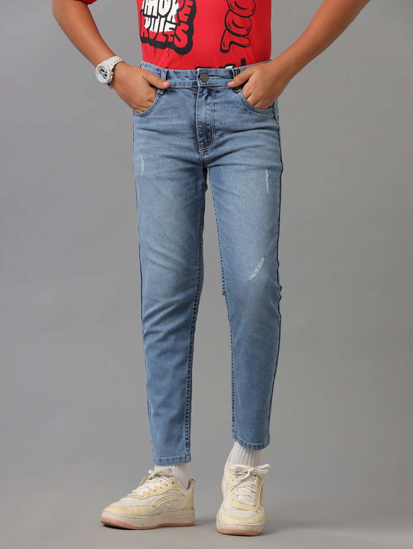 boys solid mid rise slim fit jean - 22070649 -  Zoom Image - 0