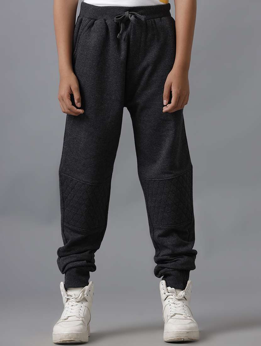 boys solid mid rise relaxed fit jogger