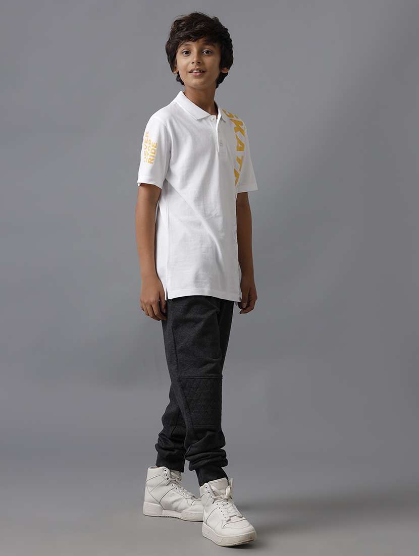 boys solid mid rise relaxed fit jogger - 22070665 -  Standard Image - 3