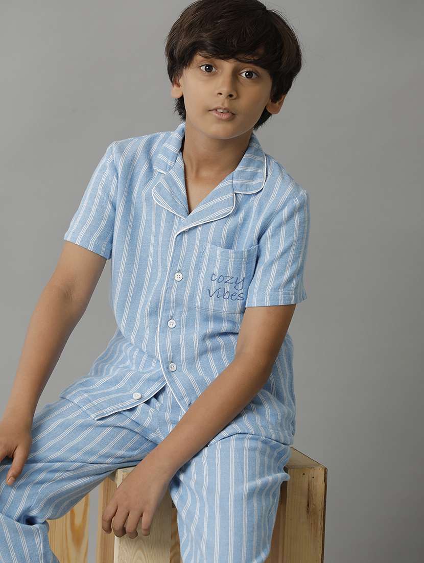 boys striped nightwear pyjama set