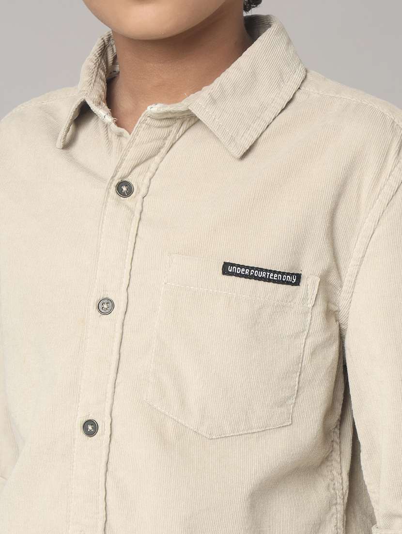 boys solid collared long sleeve shirt - 22070734 -  Standard Image - 3