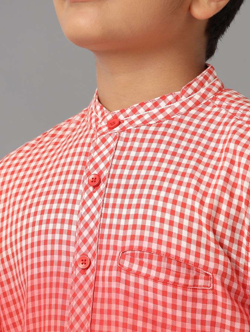 boy mandarin collared long sleeve regular fit shirt - 22070741 -  Standard Image - 5