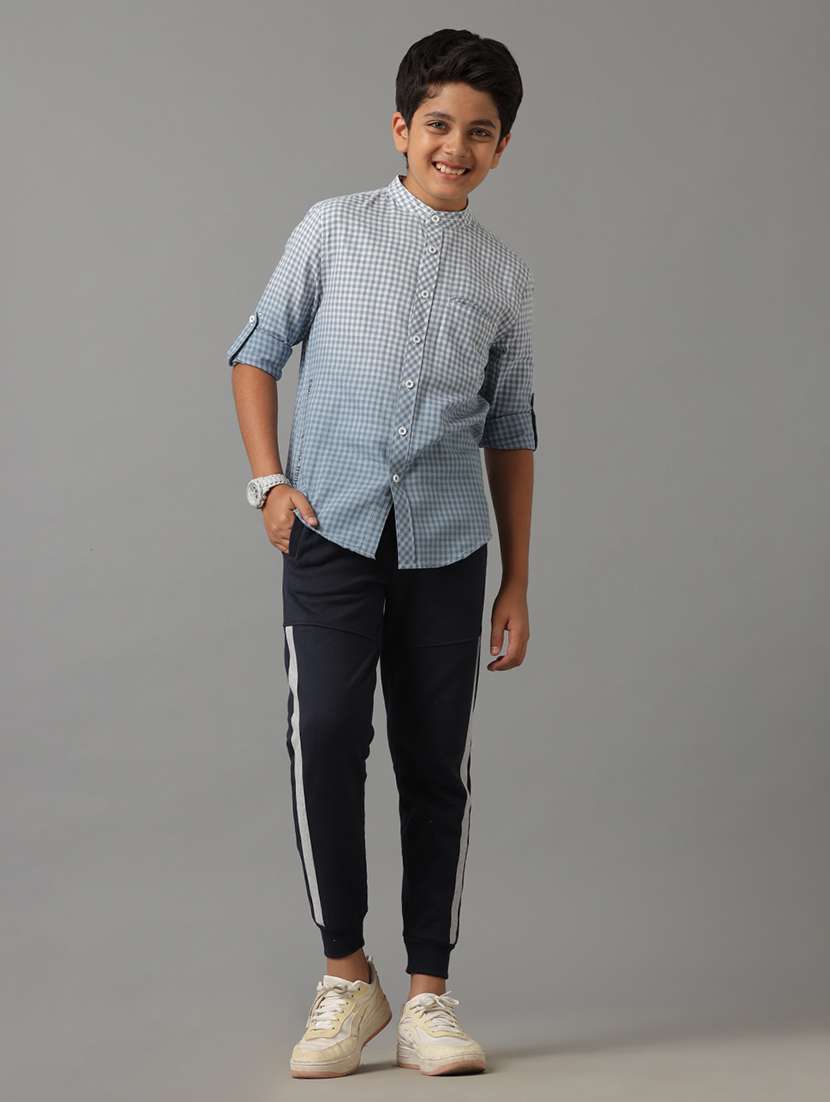 boy mandarin collared long sleeve regular fit shirt - 22070743 -  Standard Image - 3