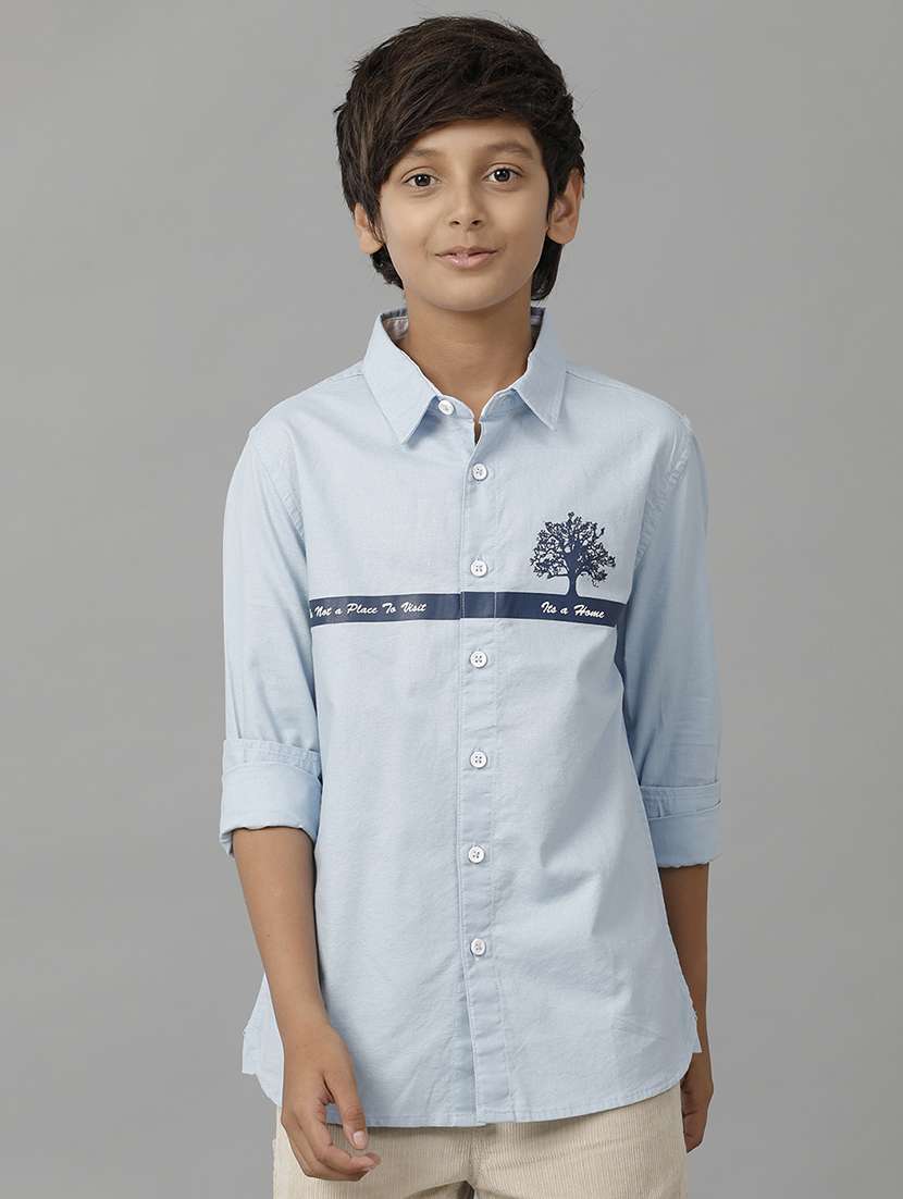 boy collared long sleeve regular fit shirt