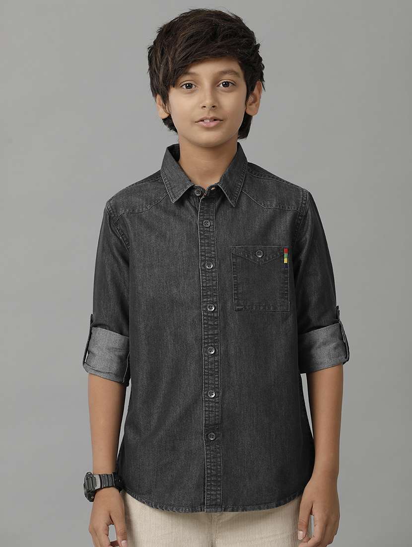 boy collared long sleeve regular fit shirt - 22070749 - Zoom Image - 0