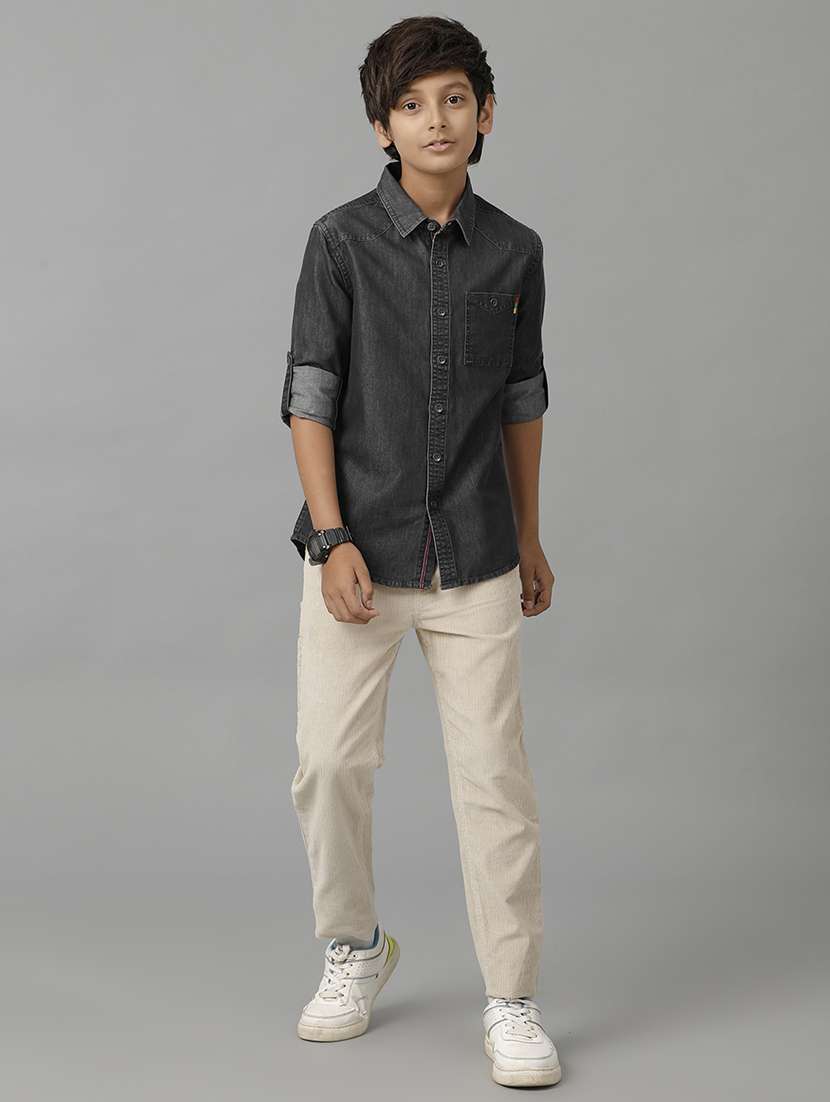 boy collared long sleeve regular fit shirt - 22070749 - Standard Image - 3