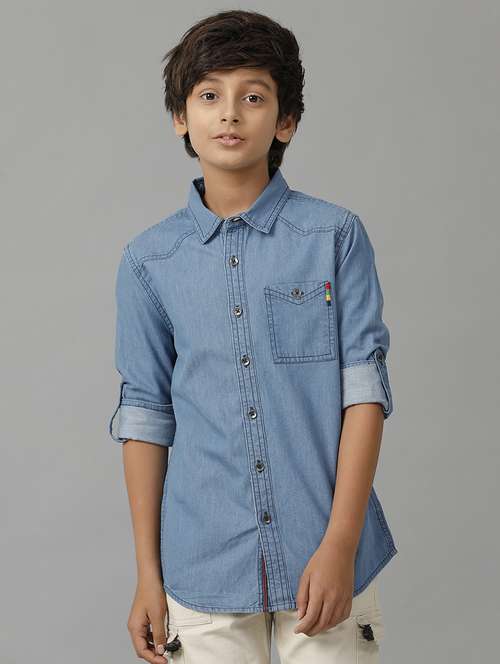 boy collared long sleeve regular fit shirt - 22070750 - Standard Image - 0