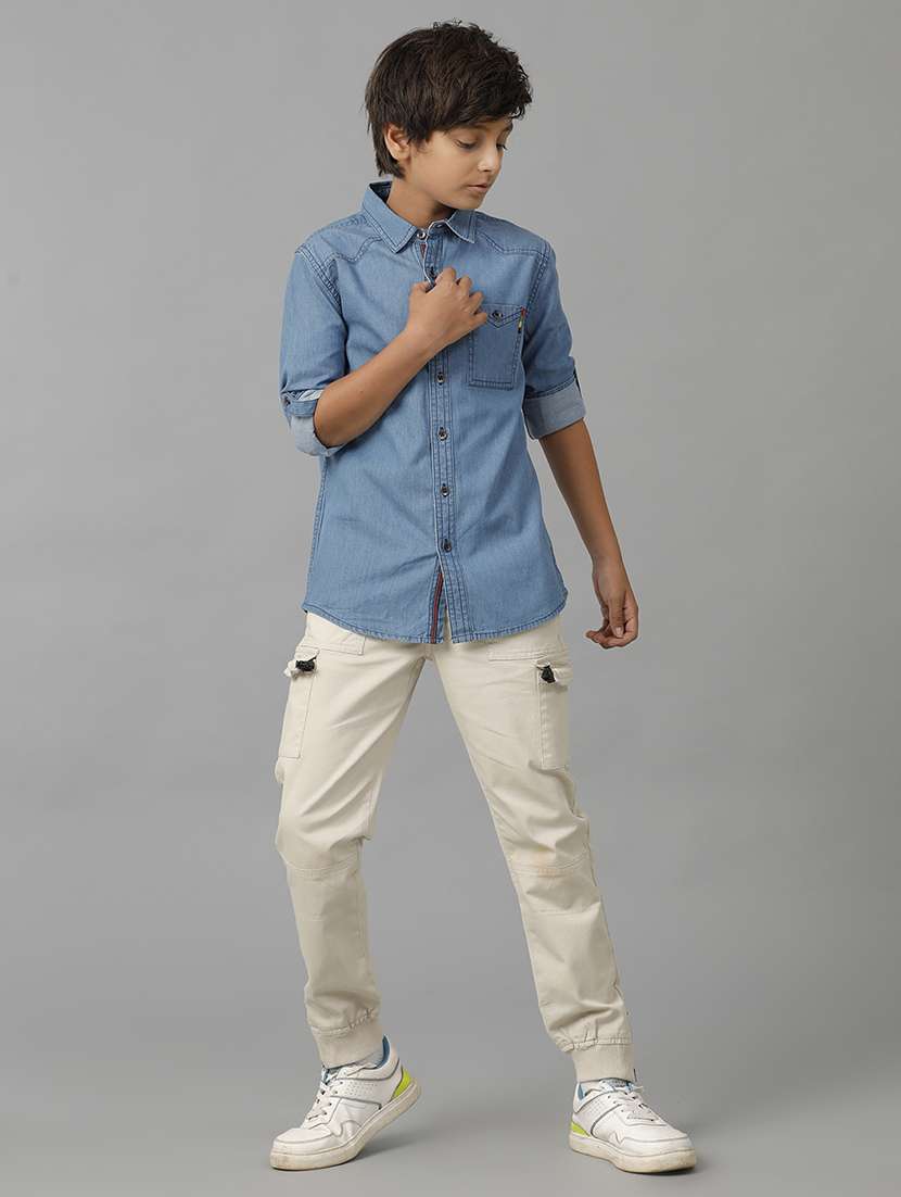 boy collared long sleeve regular fit shirt - 22070750 - Standard Image - 3