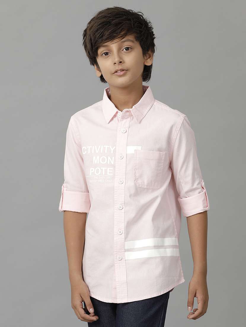 boy collared long sleeve regular fit shirt