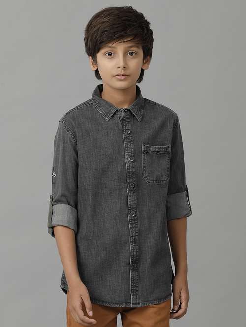 boy collared long sleeve regular fit shirt - 22070752 - Standard Image - 0
