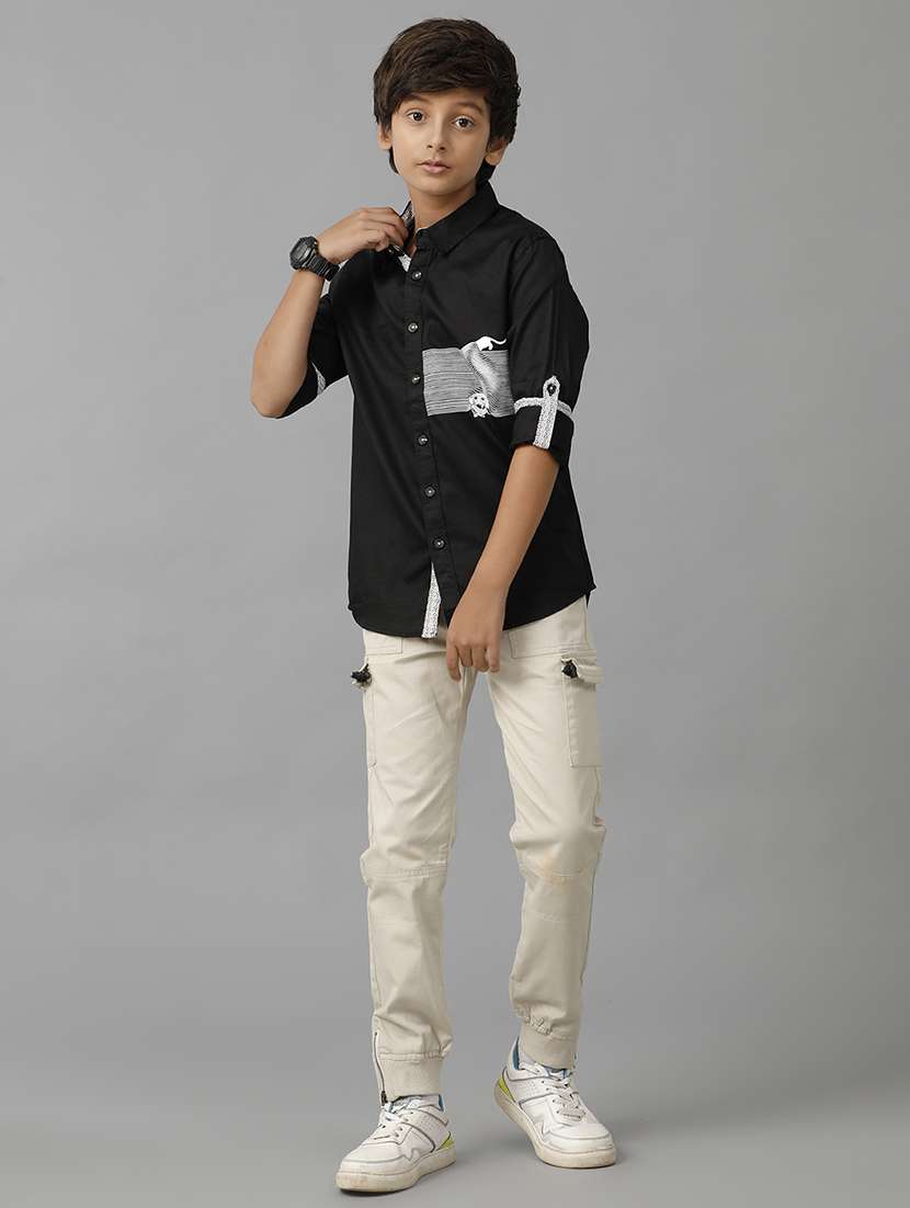 boy collared long sleeve regular fit shirt - 22070753 -  Standard Image - 3