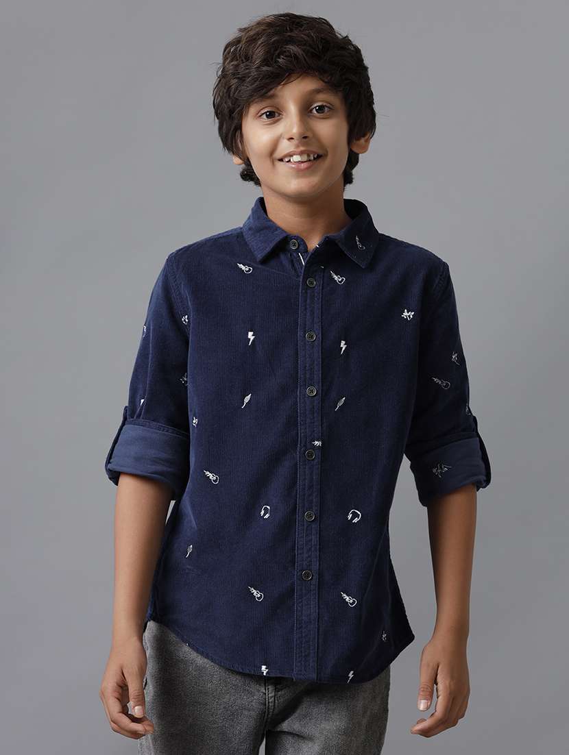 boy collared long sleeve regular fit shirt