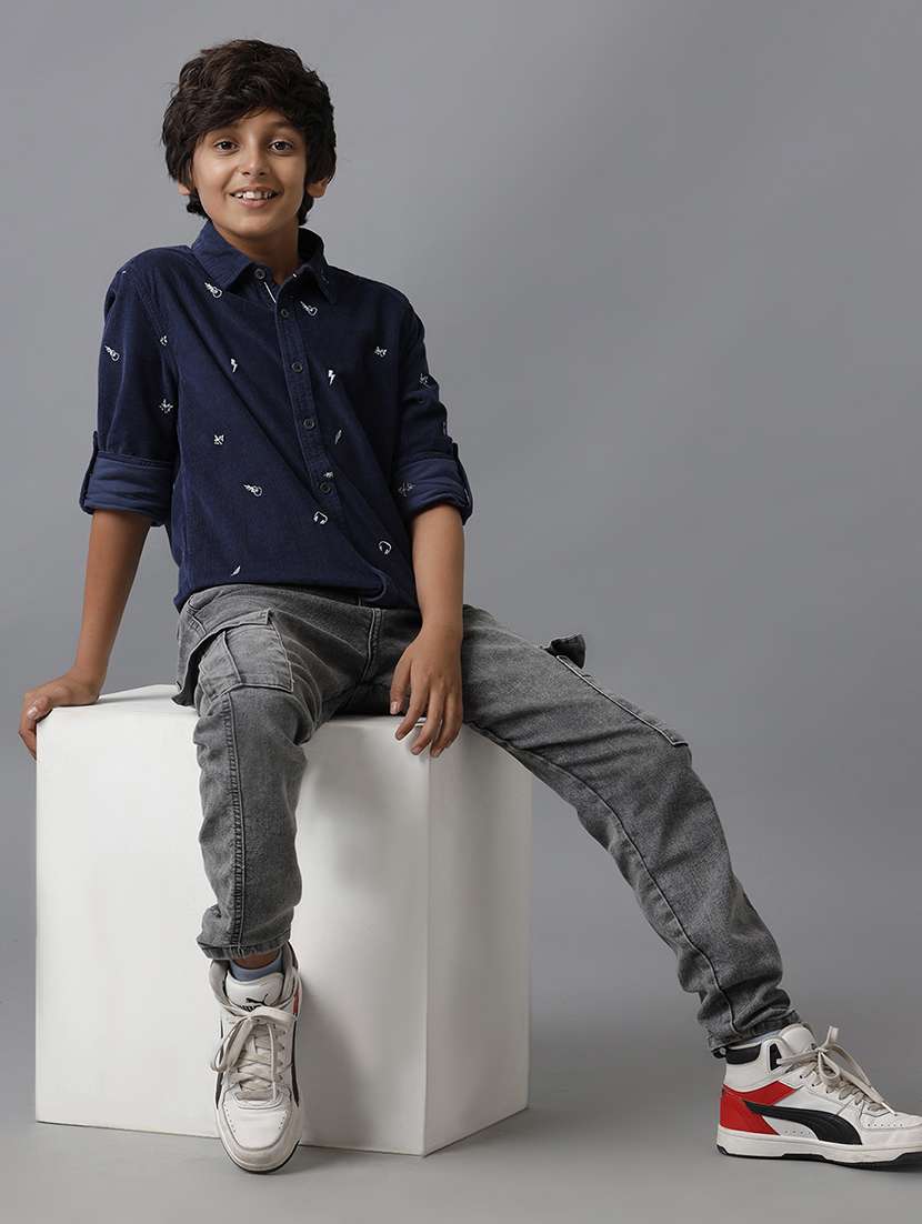 boy collared long sleeve regular fit shirt - 22070756 -  Standard Image - 3