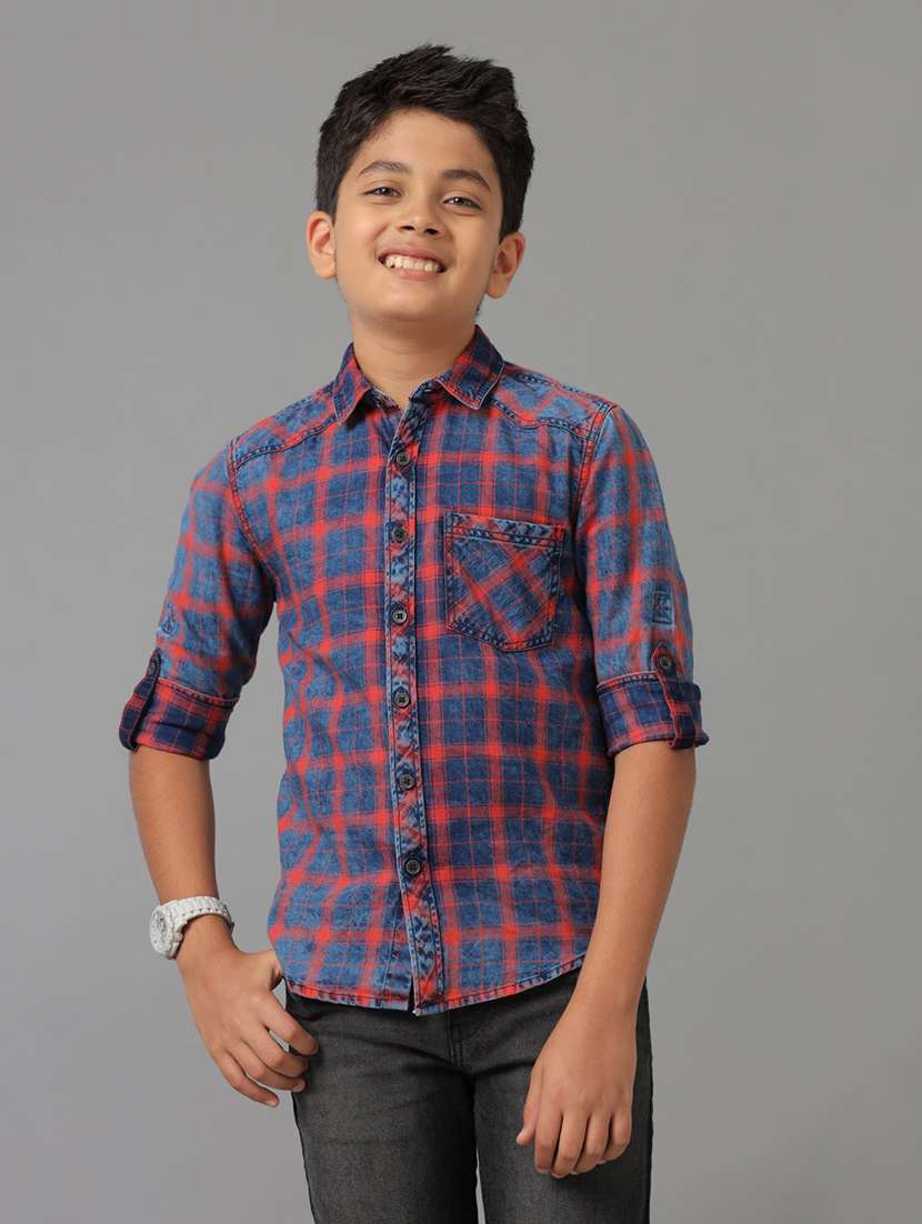 boy collared long sleeve regular fit shirt