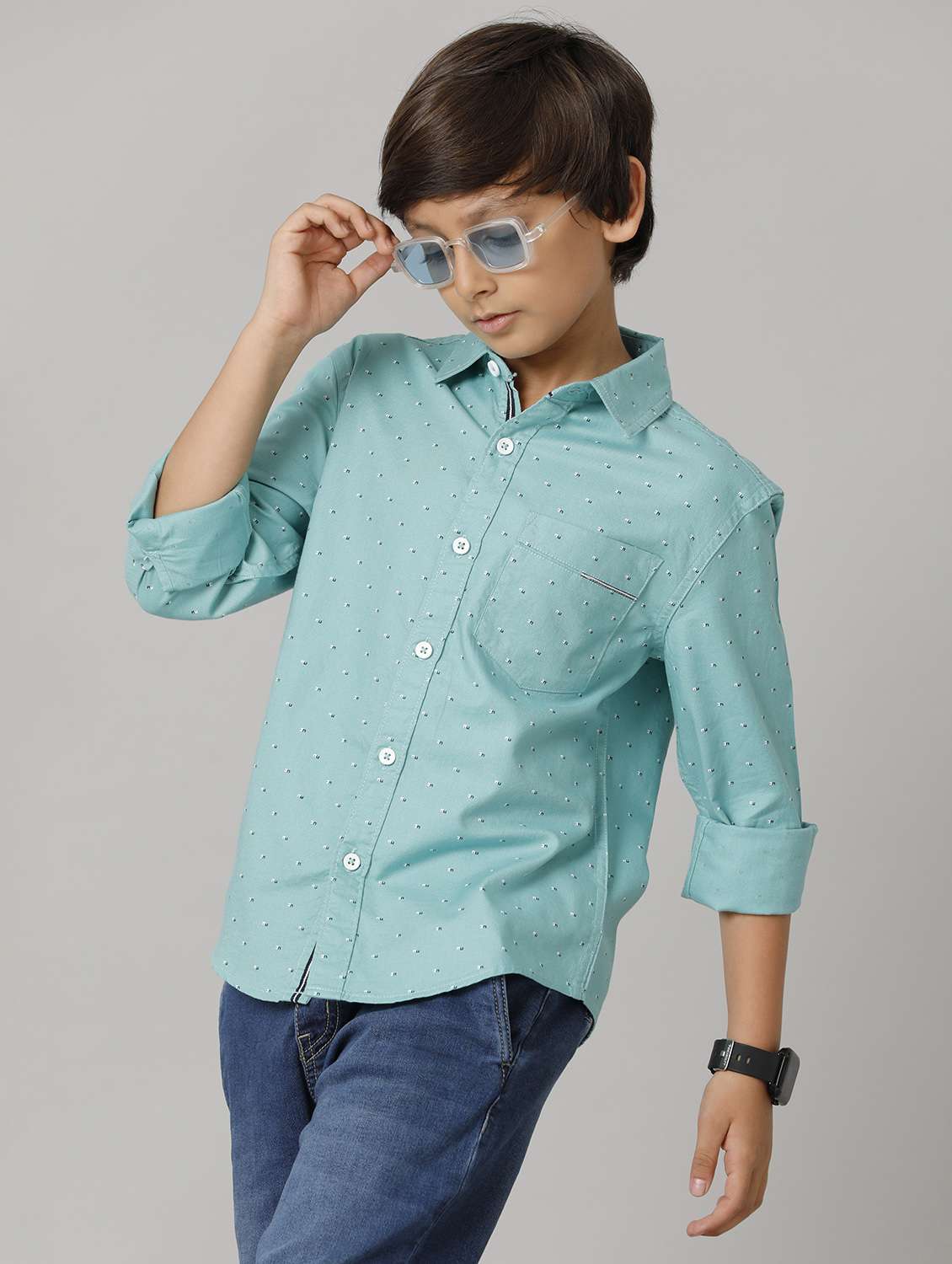 boy collared long sleeve regular fit shirt