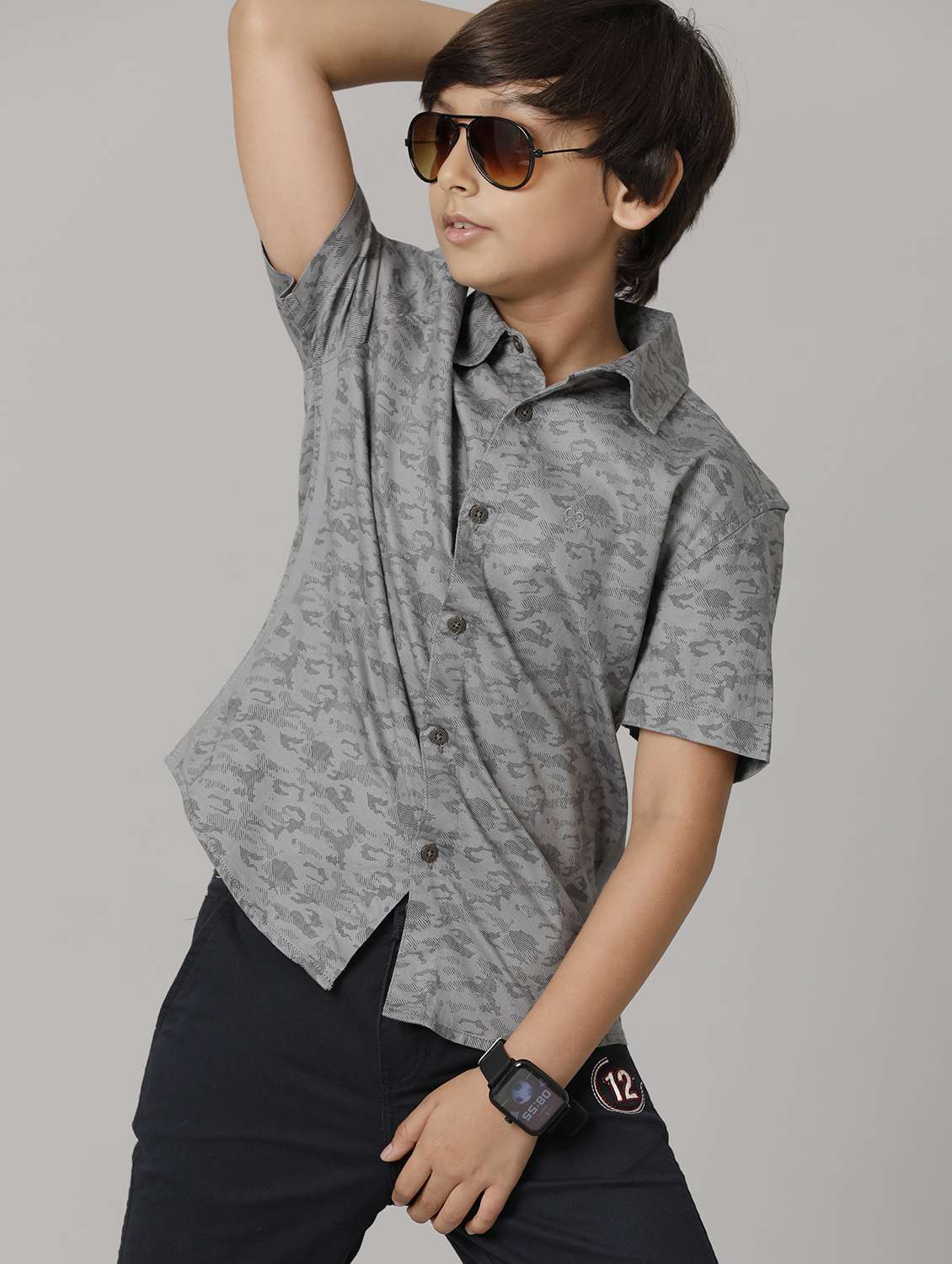 boy collared short sleeve regular fit shirt