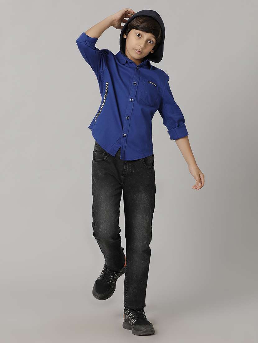 boys hooded long sleeve regular fit shirt - 22070788 -  Standard Image - 3