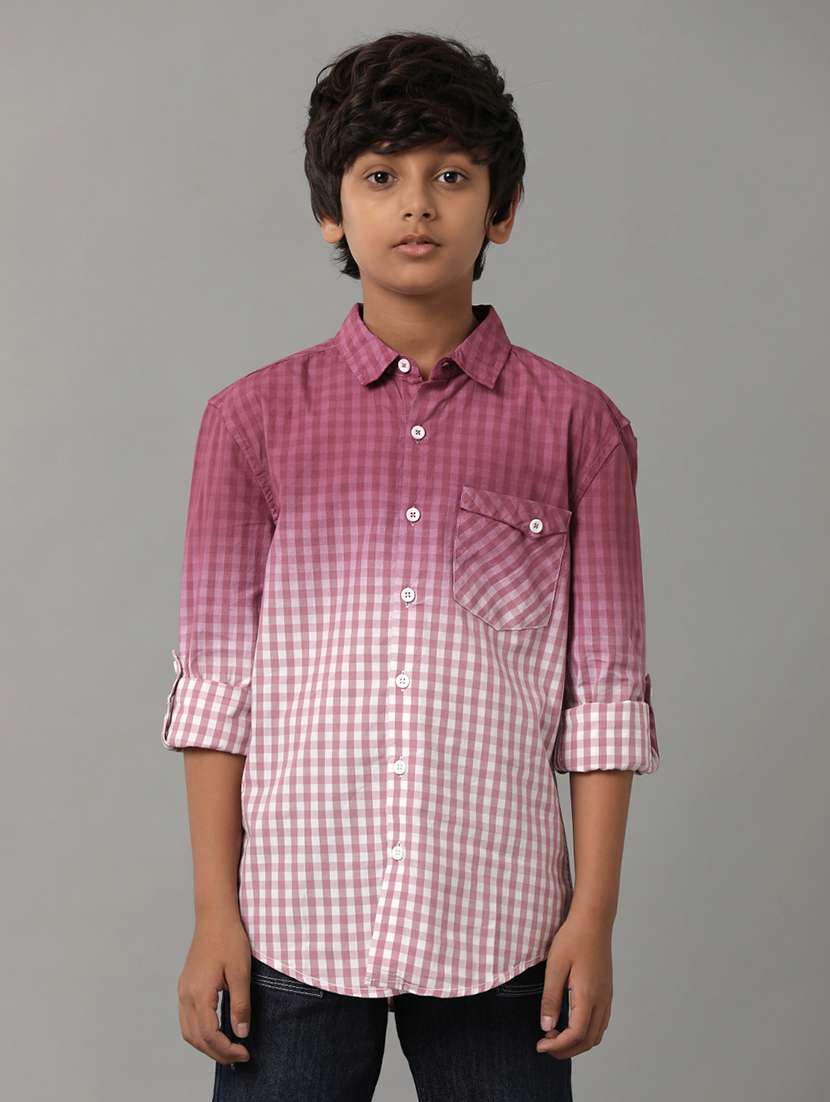 boys collared long sleeve regular fit shirt