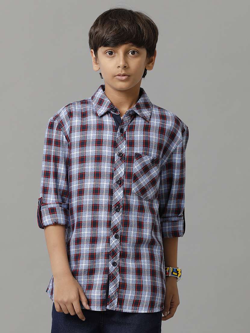 boys collared long sleeve regular fit shirt