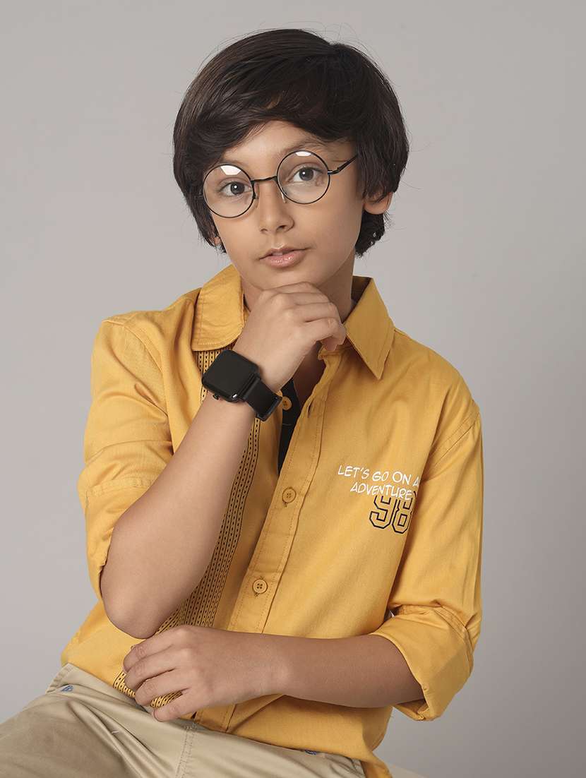 boys collared long sleeve regular fit shirt