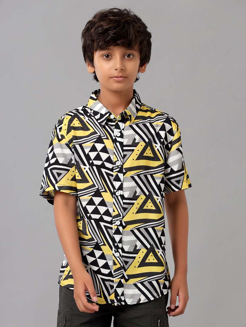 boys collared short sleeve regular fit shirt
