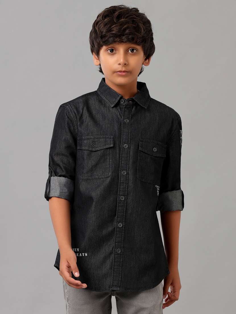 boys collared short sleeve regular fit shirt - 22070798 - Zoom Image - 0