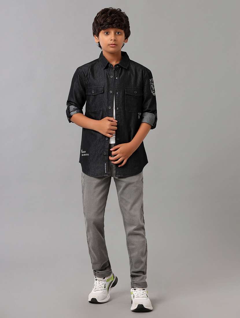 boys collared short sleeve regular fit shirt - 22070798 - Standard Image - 3