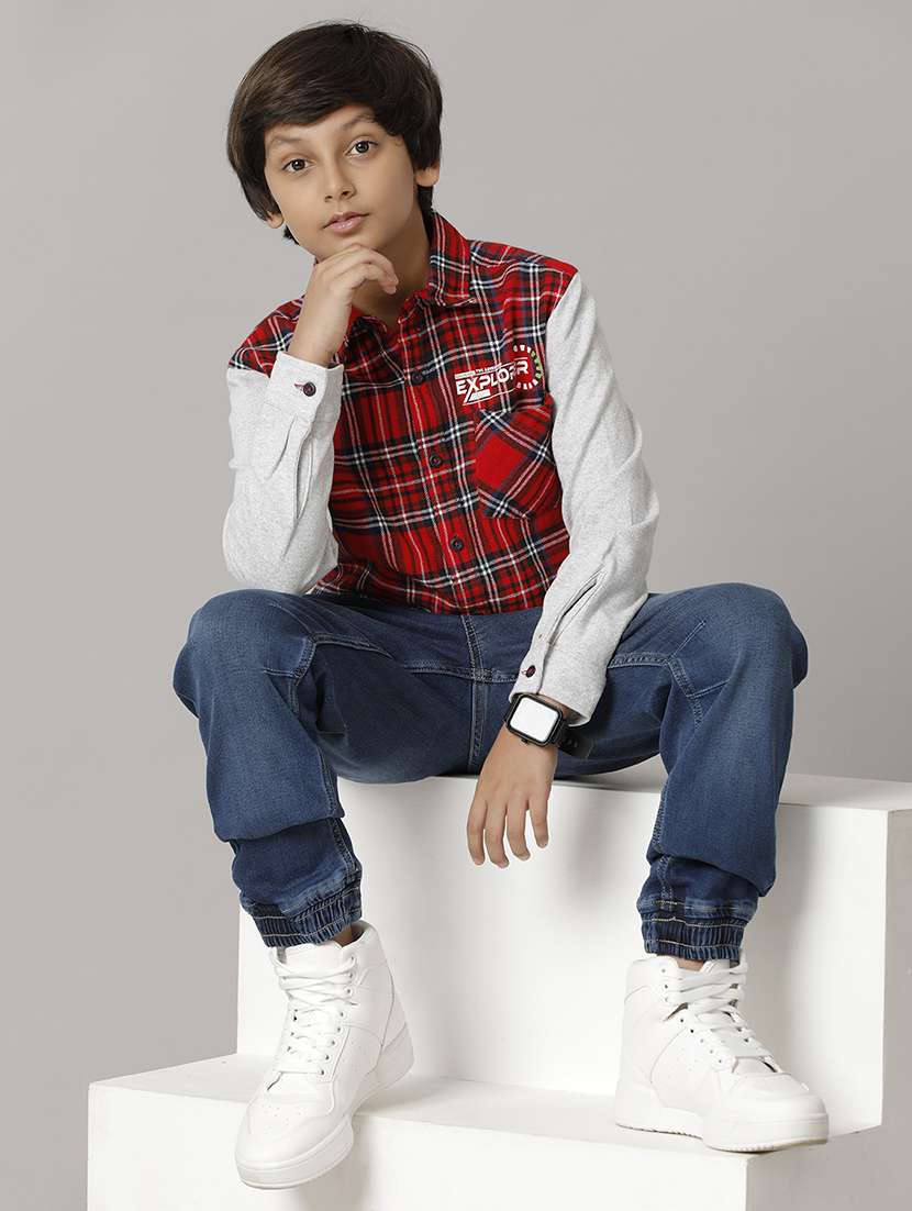 boys collared long sleeve regular fit shirt - 22070802 -  Standard Image - 3