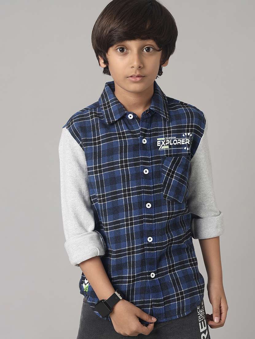 boys collared long sleeve regular fit shirt