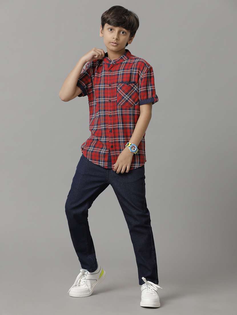 boys mandarin collared short sleeve regular fit shirt - 22070808 -  Standard Image - 3
