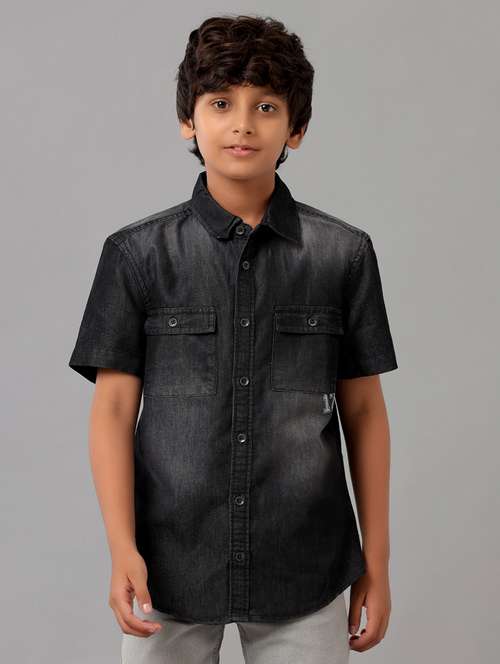 boys collared short sleeve regular fit shirt - 22070809 -  Standard Image - 0