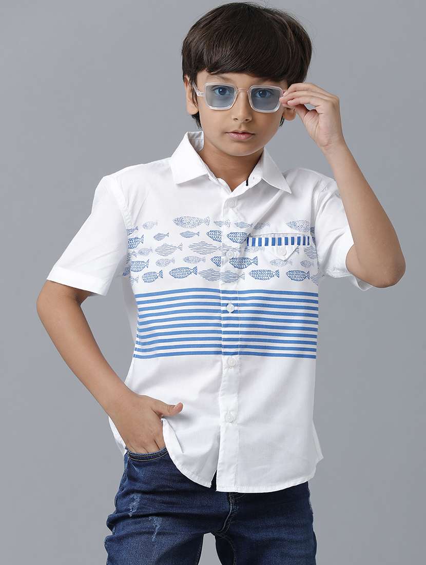 boys collared short sleeve regular fit shirt