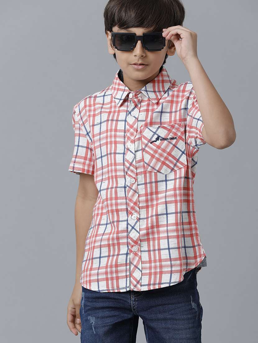 boys collared short sleeve regular fit shirt