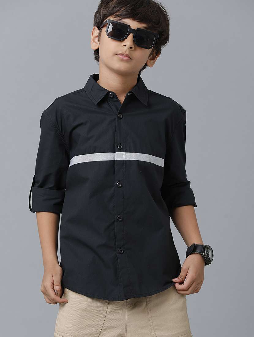 boys collared long sleeve regular fit shirt